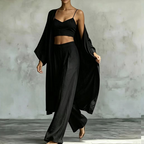 🌞 Sommer-Sale – Jetzt sparen! ✨ Damen 3-teiliges Set aus Cardigan, Camisole & Weite Hose (locker geschnitten) 🌿