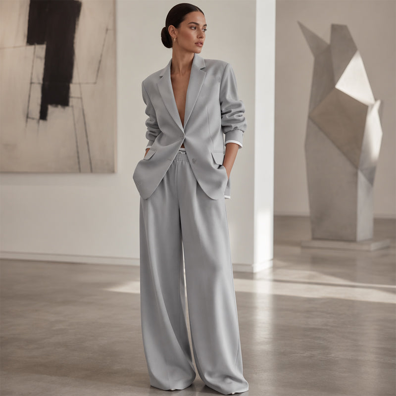 VALERIA - Traje de dos piezas con blazer oversize y pantalón ancho de tiro alto™