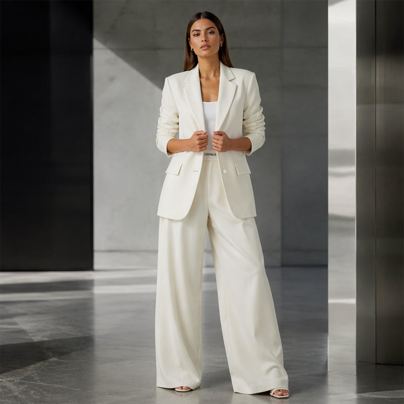 VALERIA - Traje de dos piezas con blazer oversize y pantalón ancho de tiro alto™