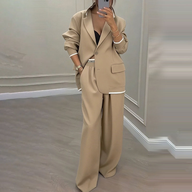 VALERIA - Traje de dos piezas con blazer oversize y pantalón ancho de tiro alto™