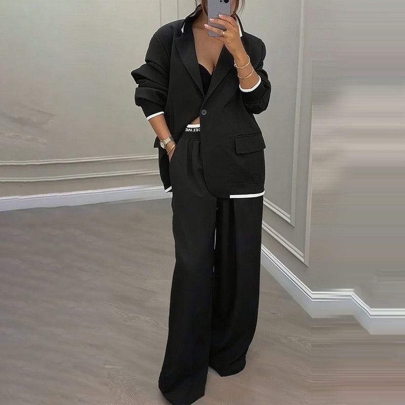 VALERIA - Traje de dos piezas con blazer oversize y pantalón ancho de tiro alto™