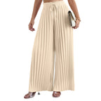 GABRIELA - Pantalones de vestir palazzo de tejido plisa y corte extra ancho con cordón ajustador™