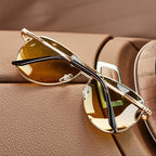 PEDRO - Gafas de sol de estética sartorial vintage con montura metálica y lentes ahumadas™