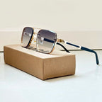 LUCAS - Gafas de sol rectangulares con montura metálica y puente doble™