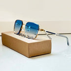 LUCAS - Gafas de sol rectangulares con montura metálica y puente doble™