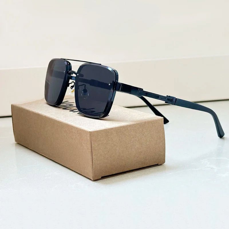 LUCAS - Gafas de sol rectangulares con montura metálica y puente doble™